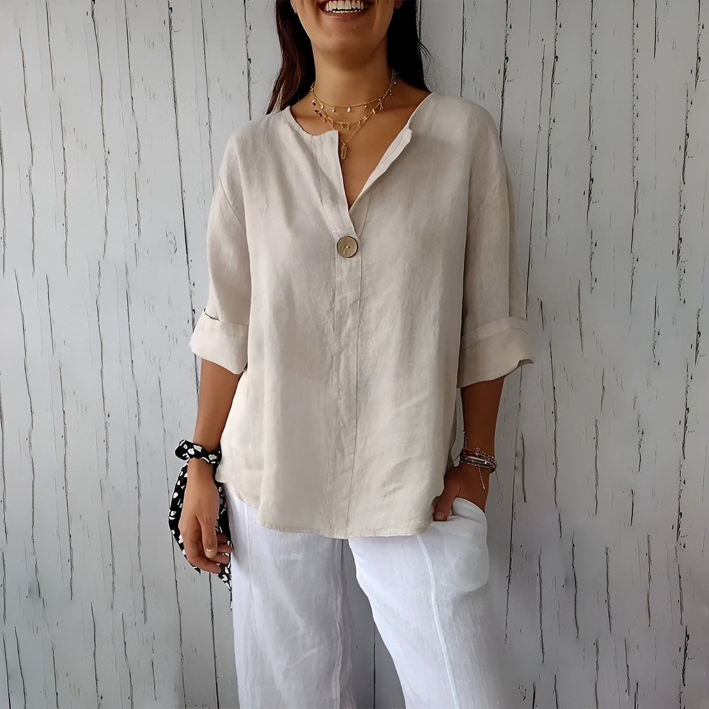 Anita™ | Elegant linneskjorta (50 % rabatt)