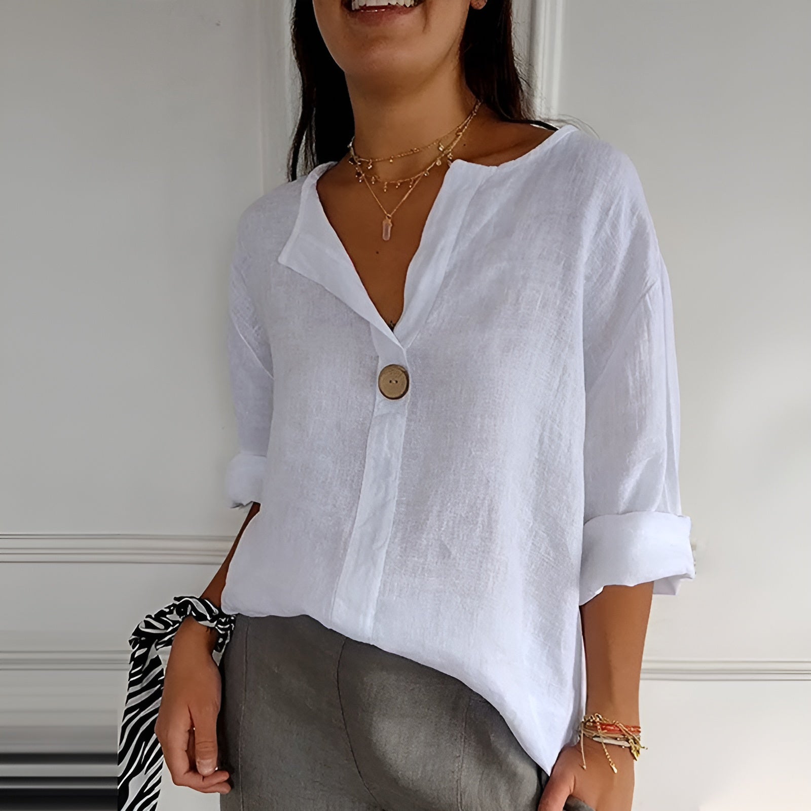 Anita™ | Elegant linneskjorta (50 % rabatt)